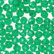 Plastic Faceted Beads, Round Opaque, 12mm, 1000-pc, Emerald green