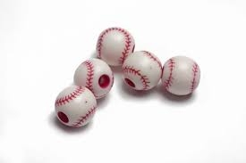 Team Sports Acrylic Baseball Beads - 12 mm - 60pc