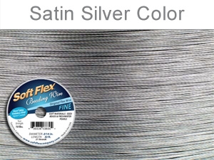 Soft Flex Satin Silver FINE Beading Wire