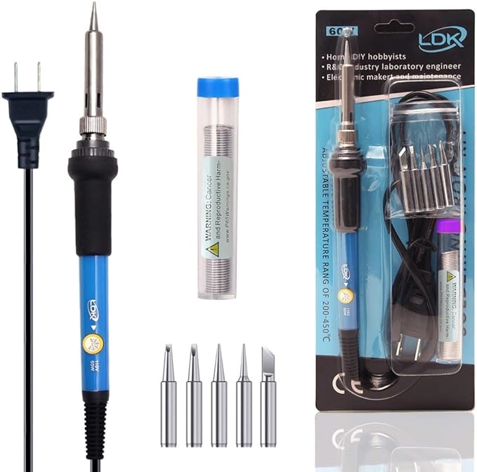 LDK Soldering Iron Kit Electric 60W 110V Adjustable Temperature 